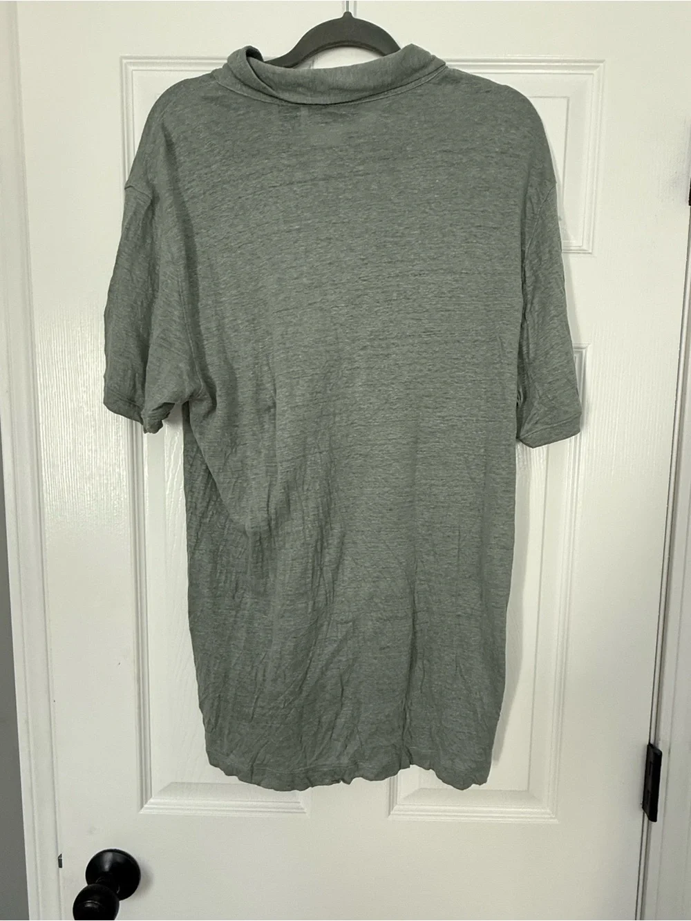 Christian Lacroix Men's Short Sleeve Polo-100% linen - Sage green- size Xl